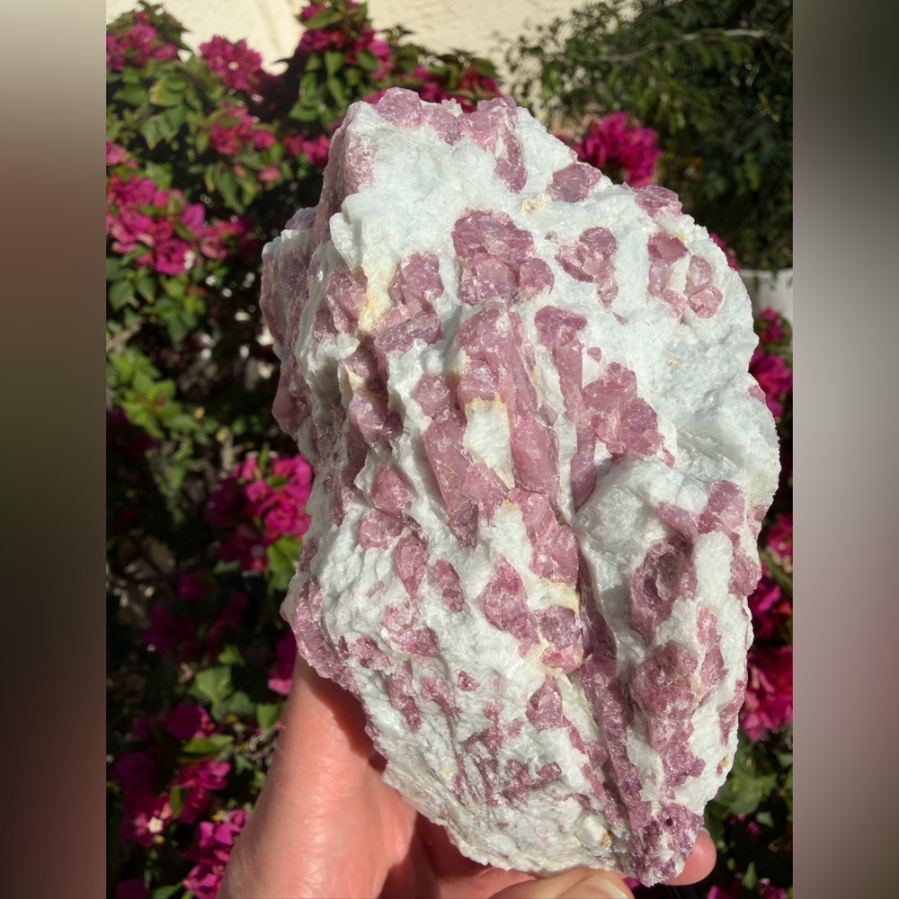 Pink Tourmaline in Quartz on Stand - Picture 5 of 9